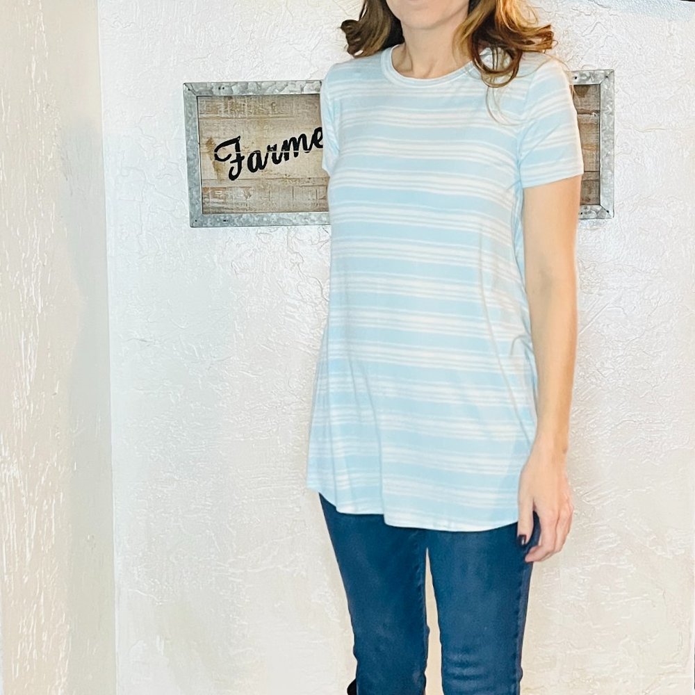 Light Blue Striped Tee